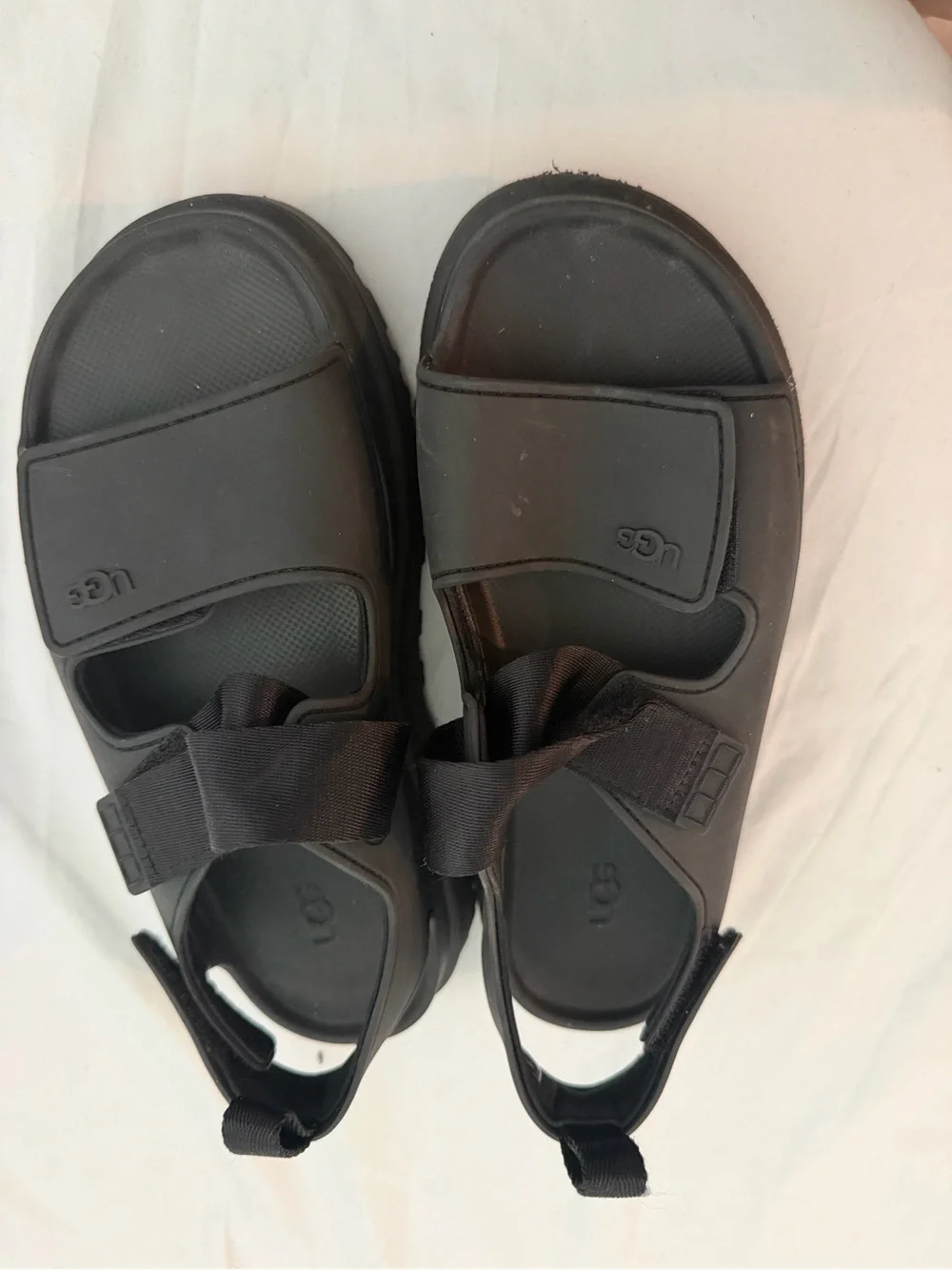 UGG Kids Black Hook-and-Loop Sport Sandals